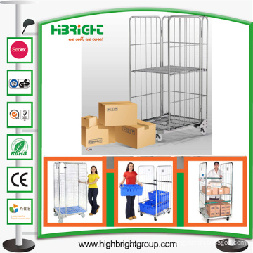 Warehouse Foldable Metal Roll Container Wire Cages